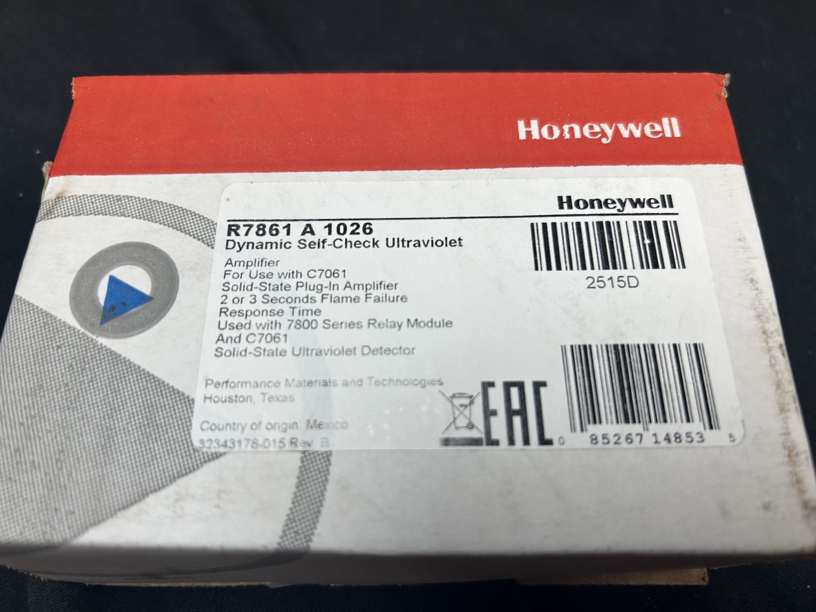 New Genuine HONEYWELL R7861A1026 Ultraviolet Flame Amplifier In Box