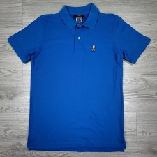 Psycho Bunny Men's Polo Shirt Blue Size 4 US Sm Short Sleeve Pima Cotton Logo