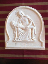 Pieta*Gips-Relief*Madonna*Maria mit Jesus*sakrale Kunst*Andachtsbild*