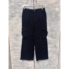 Old Navy Kids L 10-12 Cargo Pants Black Straight Leg Utility Gorpcore Streetwear