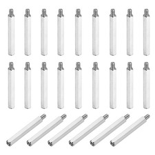 M4x40mm+6mm nickel-plated hexagonal support, 48pcs, for iron, silver