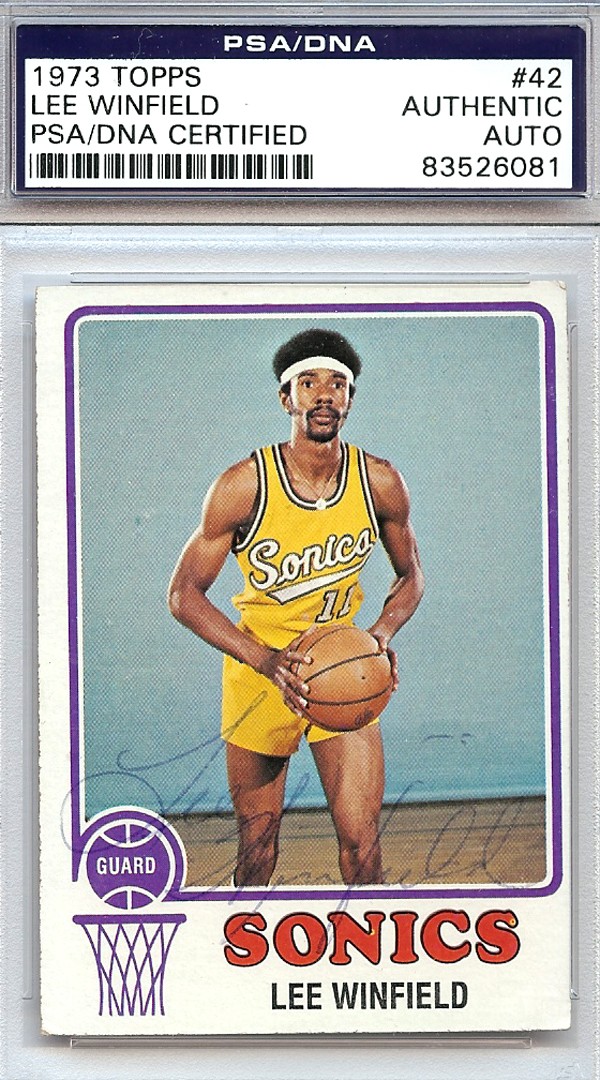 Lee Winfield Autographed Signed 1973 Topps Card #42 Seattle Sonics PSA/DNA
