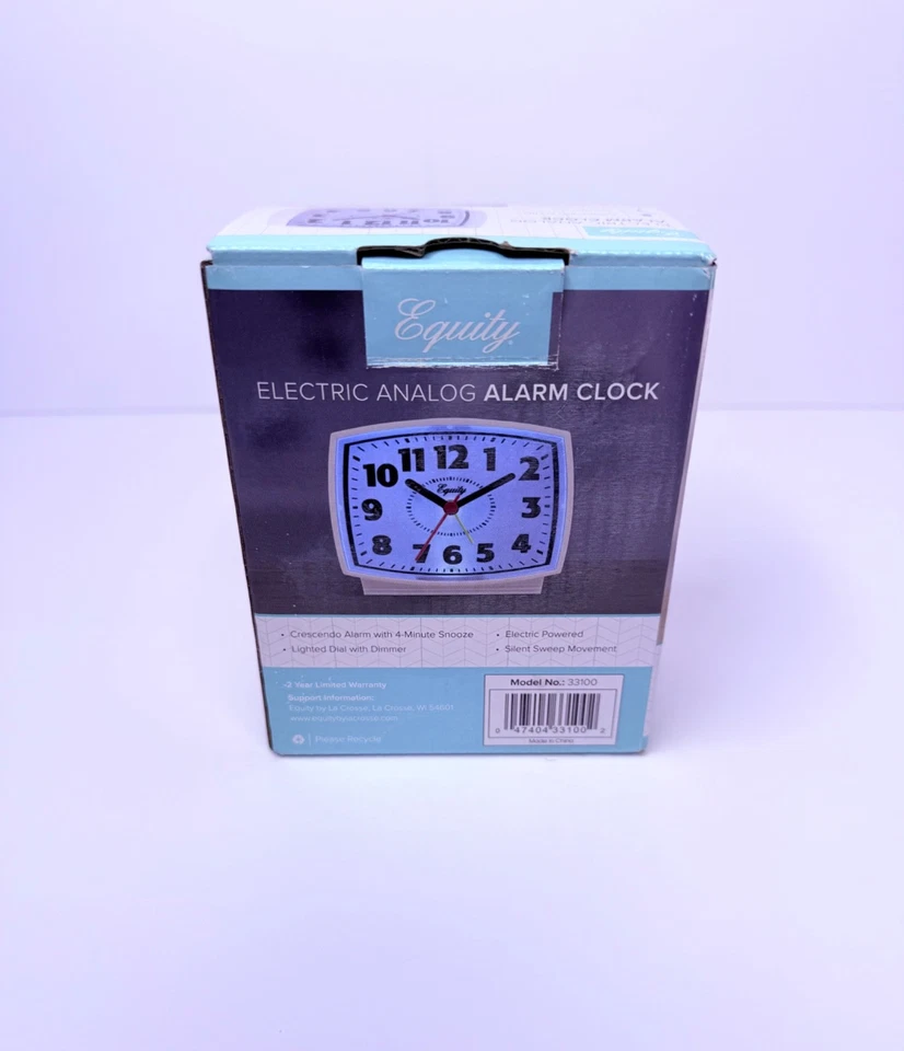 Equity Electric Analog Alarm Clock  Lighted Dial & Snooze Function - Image 4 of 4