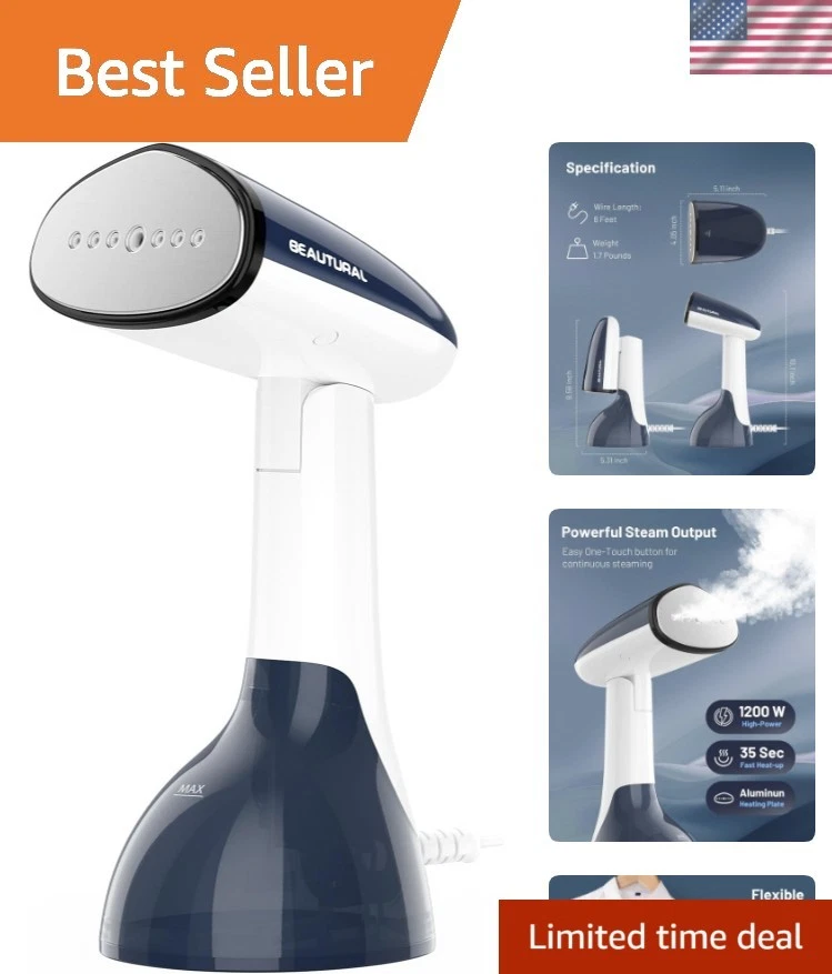Steamer for Clothes, Portable Handheld Garment Fabric Wrinkles Remover, Alumi...