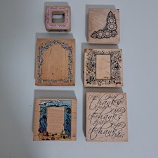 Lot of 6 Frame Thanks Rubber Stamps