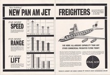 Pan Am Jet Freighters Vintage 1962 Airline Aviation Print Ad Boeing 321-C
