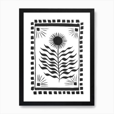 Solo Sonnenblume Kunstdruck gerahmt Wandbild Poster Leinwanddruck Bild