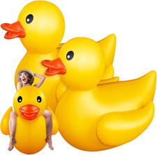 2 Pcs 5 Feet Giant Inflatable Duck Huge Rubber Duck Large Blow up Inflatable Poo