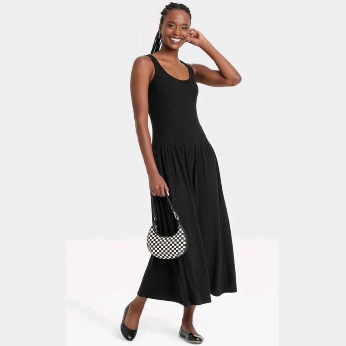 navy knit taffeta midi dress Flint Dress – Tanya Taylor main image 1