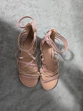 Cat Jack Dion Gladiator Style Sandals Pink/Rosegold Girls Size3