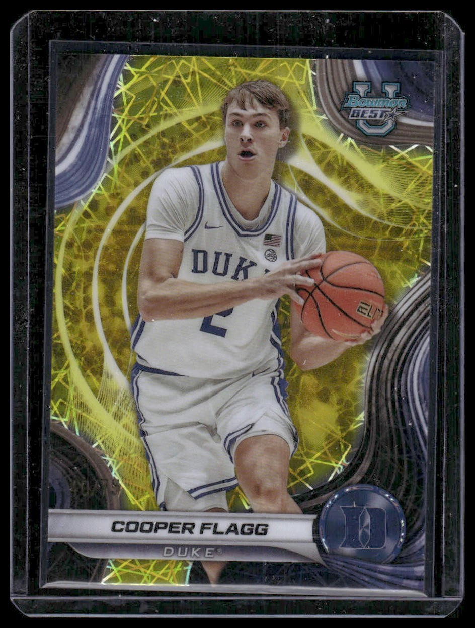 2024-25 Bowman's Best University #16 Cooper Flagg Yellow Lazer Refractors #/75