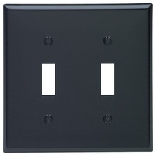Leviton Traditional Black Wallplate 1 Count 2 Gang Toggle Device Switch