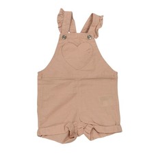 NWOT H M Girls Heart Pocket Pink Overalls 6-9M 1451 