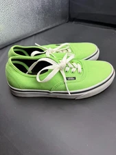 VANS Old Skool Low Top Shoes Mens Size 4 Womens 5.5 Canvas Lime Green Skate