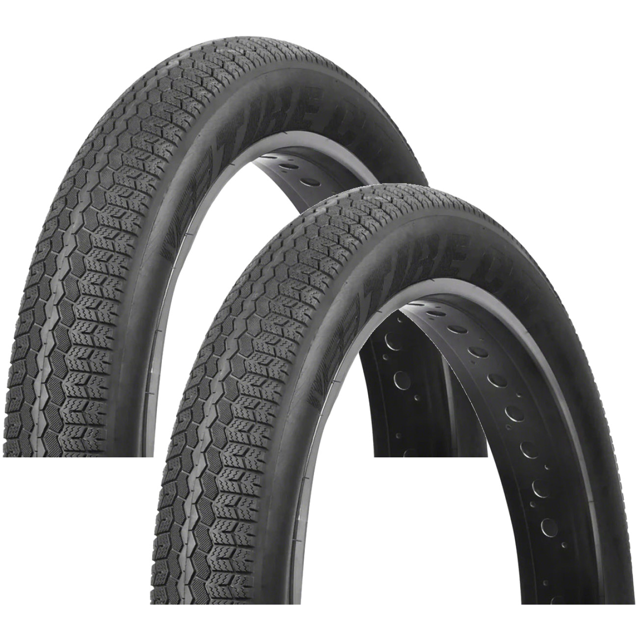 В упаковке 2 шины Vee Tire Co. Шика шина - 20 x 4,0, Решающая, Проволочная, Черная