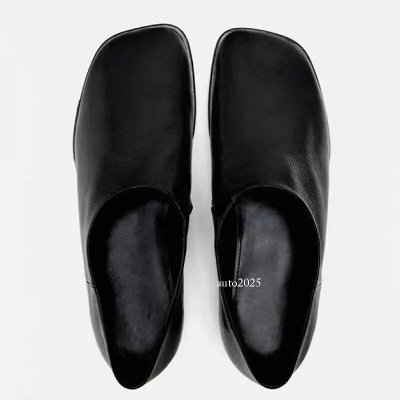 Ballet Flats Summer Women's Square Toe Slip On Casual Work Loafers Pumps Shoes-image