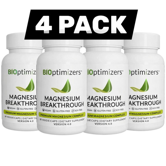 4X BiOptimizers Magnesium Breakthrough All 7 Essential Forms,for Sleep,Brain