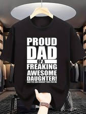  180g Polyester Men's T-Shirt Casual Printed Summer Sports Fashion - Proud Dad