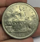 1875 S United States Trade Dollar Chop Marked Cleaned