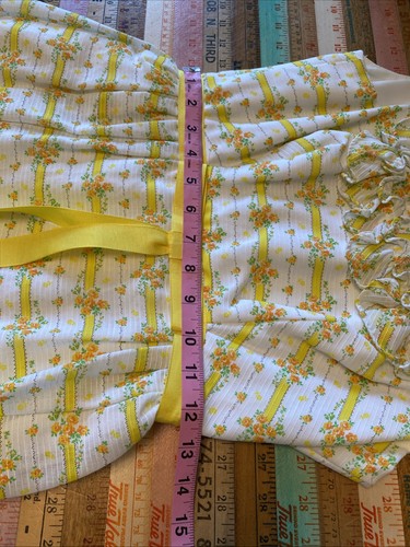 Vintage Dress XS Yellow Ditsy Floral Maximalist Maxi Brady Bunch S 1970s Retro - Picture 16 of 19