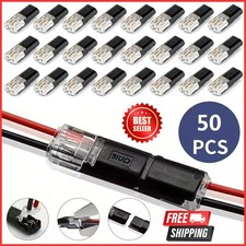 50 pcs Double-Wire Plug-in Connector, Cable Clamp with Locking Buckle, AWG 18-22