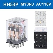 US Stock Silver Contact MY3NJ MY3N-J HH53P 110V 120V AC Coil Power Relay 5A CE