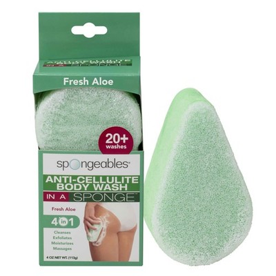 Spongeables Anti Cellulite Body Wash in a 20+ 1 Count (Pack of 1), Aloe 