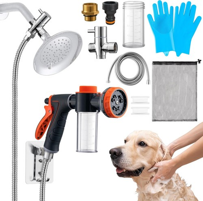 #ad MALLMALL6 Dog Washing Hose Attachment with 100cc Soap Dispenser 10 in 1 Spray M $31.43