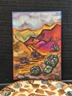 ACEO Original Peyote Cactus Desert Mountains Landscape By Crystal Valentine Mini — photo 5