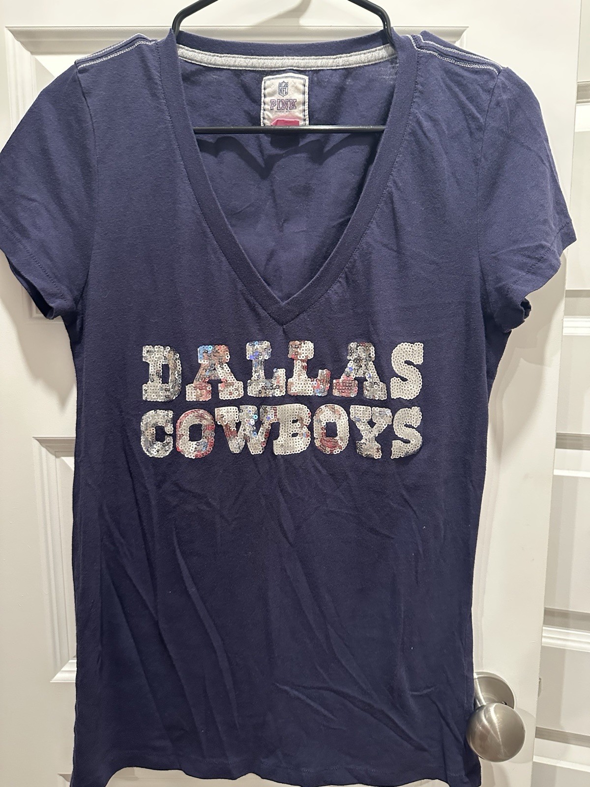 PINK NFL Collab Tee- Dallas Cowboys “pink Loves Sundays” Women’s Size L