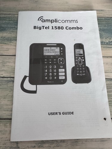 Amplicomms Home Cordless BigTel 1582 Big Button Phone Loud & Clear Black Combo - Photo 6/6