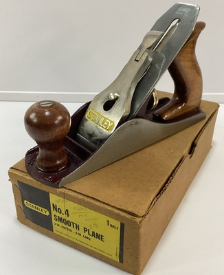 #ad #ad Vintage Stanley No. 4 Smooth Hand Plane Yellow Label w Box USA 181126 $84.00