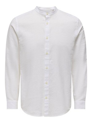 Only & Sons Caiden Shirt Solid Linen Koreanisch Weiß - Größe S Bekleidung
