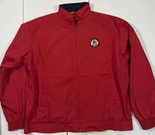 Mens Red Vintage XL Port Authority Raytheon Missile System Windbreaker