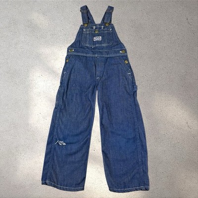 60s Vintage Big Smith Kids Denim Overalls 24x18 Sanforized Union Made
