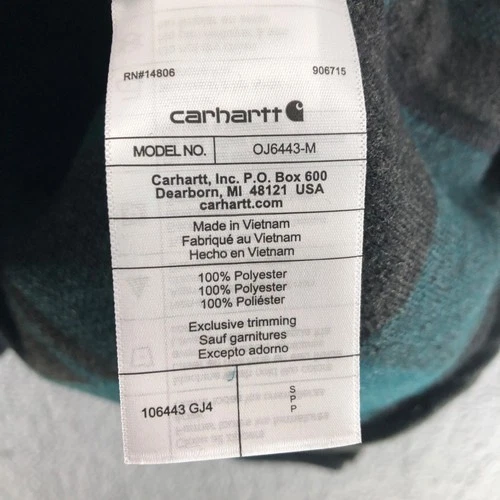 Carhartt Men's Size Medium Loose Fit Sherpa Fleece 3/4 Zip Green Black 0J6443-M image 4
