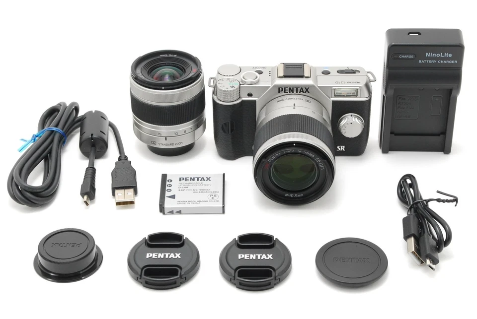 VENTA CM 74shot / 2 lentes [EXCELENTE COMO NUEVA] Cámara digital Pentax Q10 plateada 02 06 Japón  Foto 3 de 4