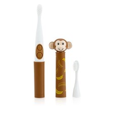 Nuby Electric Toothbrush with Animal Character, Monkey 3 Piece Set,