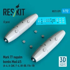 Mark 77 napalm bombs Mod.4/5 (2pcs)  (3D Printed) 1/72 ResKit RS72-0579
