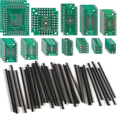 51PCS 12 Types SMD to DIP Adapter PCB Proto Board Plate Converter SOP
