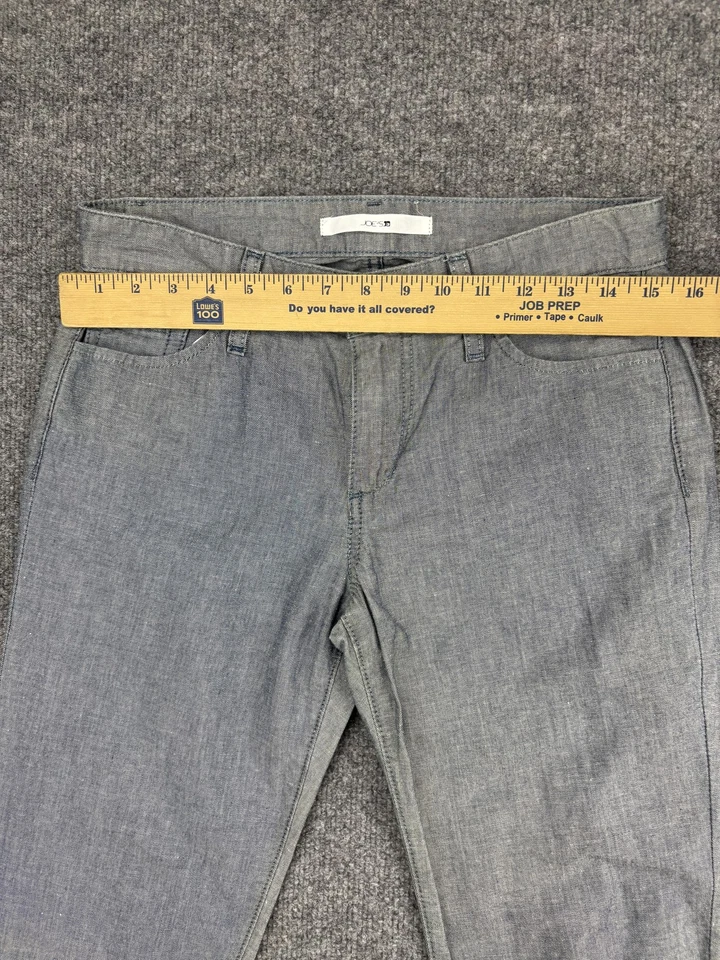 Pantalones de mezclilla Joe's Jeans para mujer 25 gris azul calce ajustado elástico cambray 5 bolsillos Foto 3 de 4
