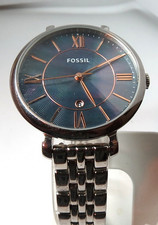 BEAUTIFUL WOMEN'S FOSSIL QUARTZ ES4205 MOTHER OF PEARL DIAL WRISTWATCH DATE RUNS