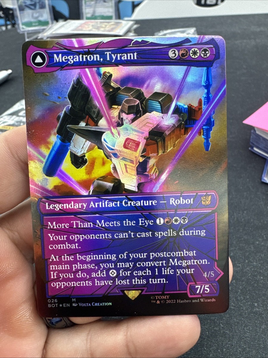 megatron mtg card Megatron, Tyrant // Megatron, Destructive Force [12] [Universes Beyond:  Transformers] [Foil]  Face to Face Games