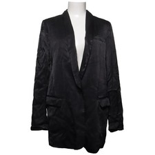 H&M, Blazer, Größe: 42, Schwarz, Polyester/Viskose, Einfarbig, Damen #ycS