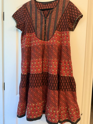Indian Ethnic Wear, Anarkali Dress, Brown/Multi XL