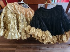 Vintage Malco Modes Black Gold Petticoat Square Up Fashions Gold Skirt Set 2pc