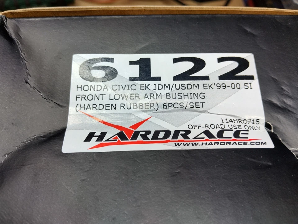 Hardrace Front Lower Arm Bushes with Compliance Bushes for Honda Civic EK 96-00 - Image 4 of 4