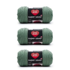 RED HEART YARN - 3 SKIENS - SUPER SAVER - LIGHT SAGE - 364 YDS EA 13