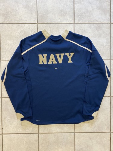 2009 Nike Navy Midshipmen Men’s Large Pullover Sweatshirt Warmup NCAA NikeFIT