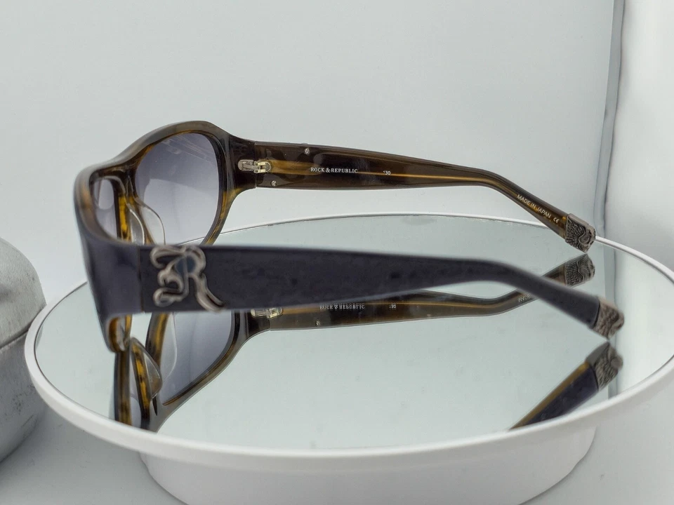 Gafas de sol Rock & Republic "Going Down" azul/cuerno de oliva 62-10 excelentes RARAS Foto 3 de 4